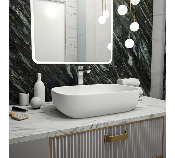 Раковина Teymi Solli 60 artceramic, накладная, Белая Матовая T50395 ЦБ-00269465