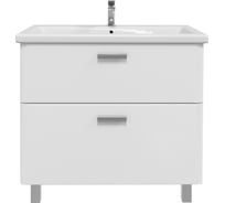 Тумба напольная Sanstar Gretta 80 с раковиной Como 80 (комплект) для ванной комнаты, белая 332.1-1.5.1.ККОМ