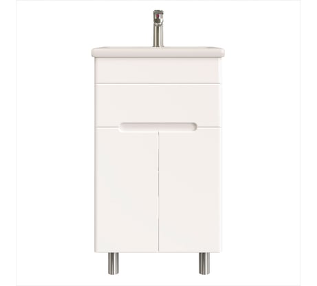 Тумба напольная Sanstar Модена 50 с раковиной Como 50 (комплект) для ванной комнаты, белая 222.1-1.4.1.ККОМ