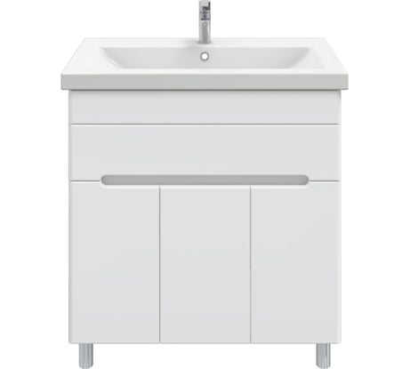 Тумба напольная Sanstar Модена 80 с раковиной Como 80 (комплект) для ванной комнаты, белая 225.1-1.4.1.ККОМ