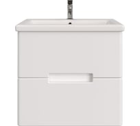 Тумба подвесная Sanstar Ориана 60 с раковиной Como 60 (комплект) для ванной комнаты, белая 285.1-1.4.1.ККОМ