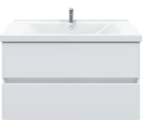 Тумба подвесная для ванной комнаты Sanstar Велья 100 с раковиной Гармония 100 (комплект) белая 63.2-1.4.1.КГАР