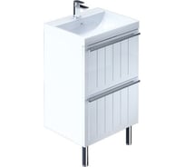Тумба с умывальником для ванной комнаты Milardo Magellan белая, 50 см MAG50W0M95K