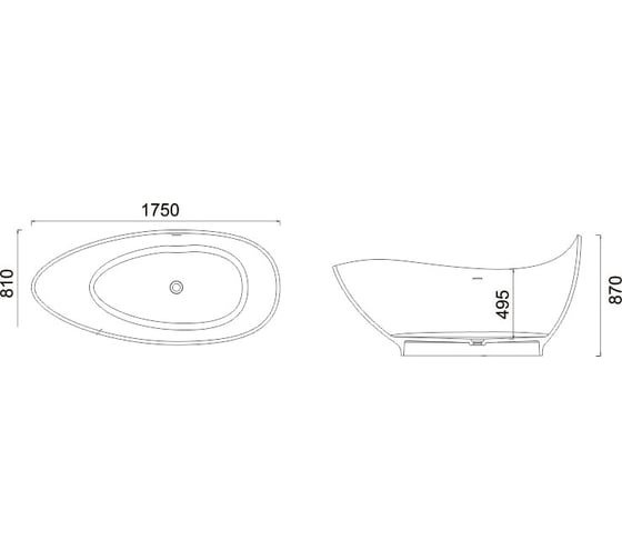 Ванна из искусственного камня NS Bath NSB-17810M матовая 12383