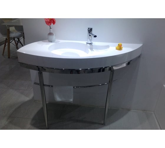 Раковина из искусственного камня NS Bath NSS-1153G глянцевая, с металлической подставкой 1236