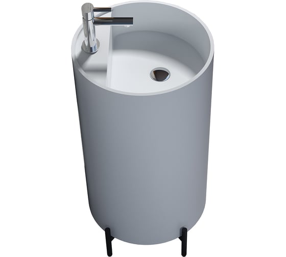 Раковина из искусственного камня NS Bath NSF-46462G глянцевая, с металлической подставкой 12512