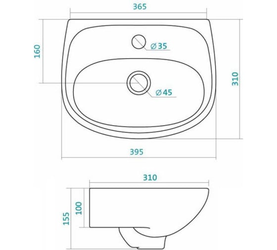 Миниумывальник Santek Анимо 40х27 1WH110490 409904