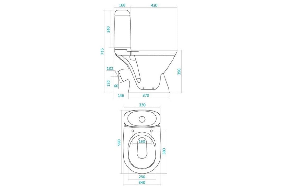 Унитаз-компакт Santek Римини косой выпуск, 2 режима, сиденье DP ...