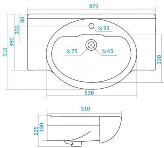 Мебельный умывальник Santek Сенеж-87 1WH110265 418464