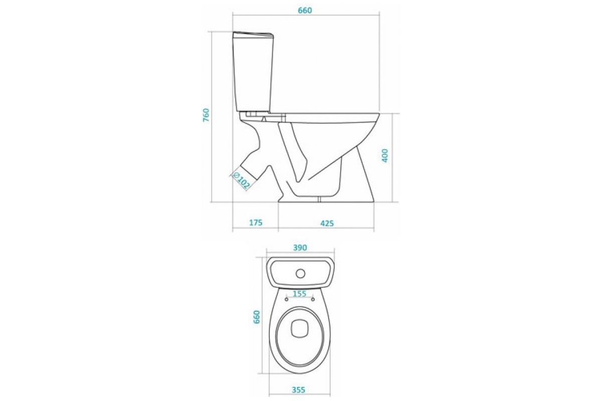 Унитаз-компакт Santek Бриз косой выпуск, 1 режим, сиденье ПП 1WH202569 ...
