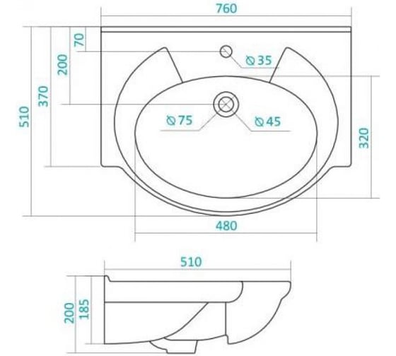 Мебельный умывальник Santek Байкал-75 1WH110259 421465