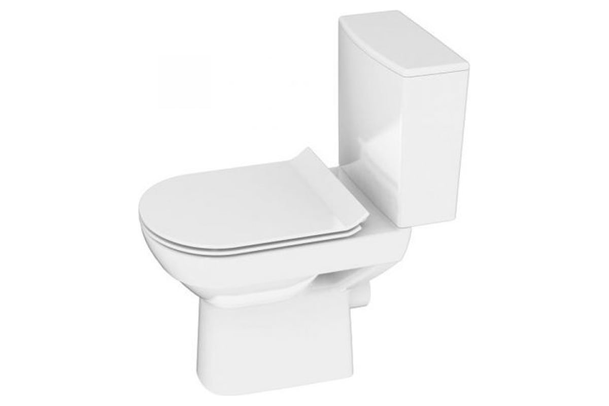 Унитаз-компакт Cersanit City безободковый, горизонтальный выпуск, 2 ...