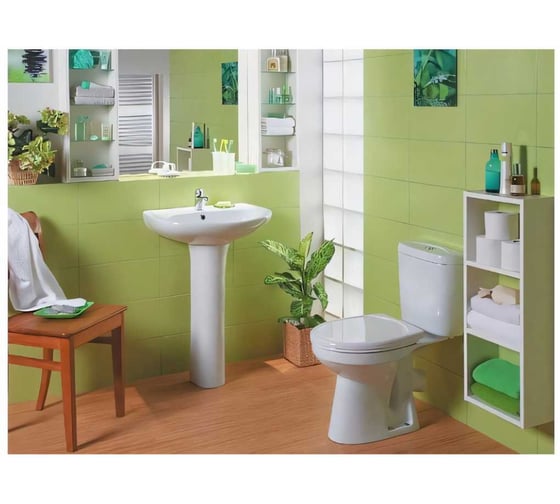 Унитаз-компакт Santek Анимо косой выпуск, 1 режим, сиденье ПП 1WH110032 446375