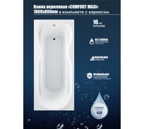 Акриловая ванна Метакам Comfort Maxi 1800х800 мм АВS_011424 4620034053047