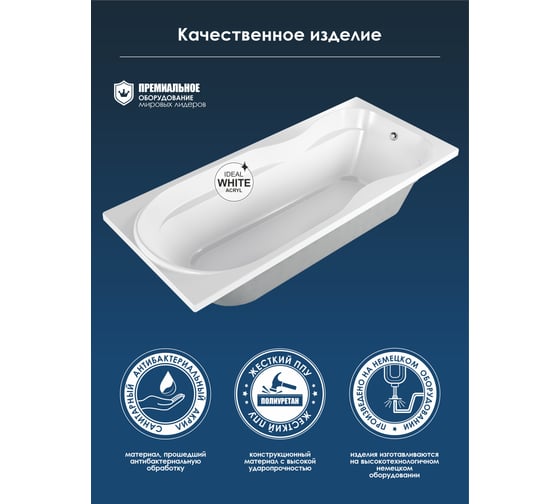 Акриловая ванна Метакам Comfort Maxi 1800х800 мм АВS_011424 4620034053047