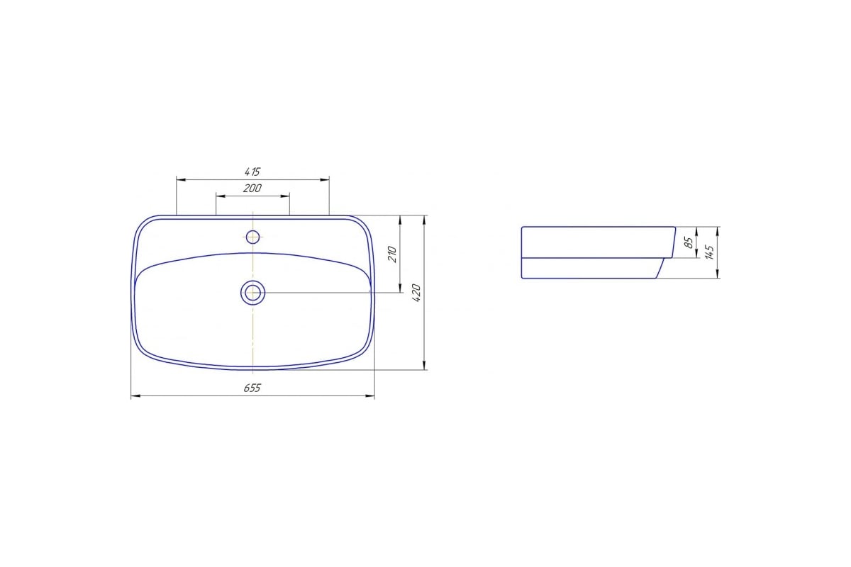 Накладной умывальник KIROVIT Купер 65 30537 - выгодная цена, отзывы ...