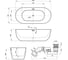 Отдельностоящая акриловая ванна Wellsee Chic Riviera 170x76 см в наборе 4 в 1 202010446 8