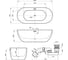 Отдельностоящая акриловая ванна Wellsee Chic Riviera 179x85 см в наборе 4 в 1 202010447 8