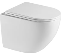 Унитаз подвесной Point Сатурн безободковый, белый, сиденье дюропласт, микролифт, быстросъем PN41901