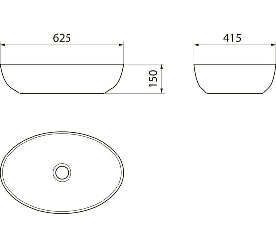 Умывальник Point Сатурн 63 овальный, белый матовый PN43901WM