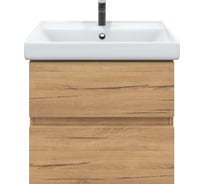 Тумба подвесная Sanstar Lavanti 50 с раковиной Енисей 50 (комплект) для ванной комнаты Дуб вотан 438.1-1.4.1.КЕНИ