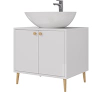 Тумба с раковиной напольная Dreja LUNO, 60 см, 2 двери, белый глянец - 99.2001-641266 99.2001K