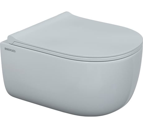 Подвесной унитаз BERGES EGO Rimless 49 см, сиденье дюропласт Тома slim SO 082111
