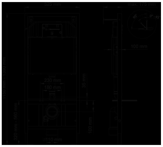 Инсталляция для скрытого монтажа унитаза Berges NOVUM кнопка S5 Soft Touch, черная 549577 040245