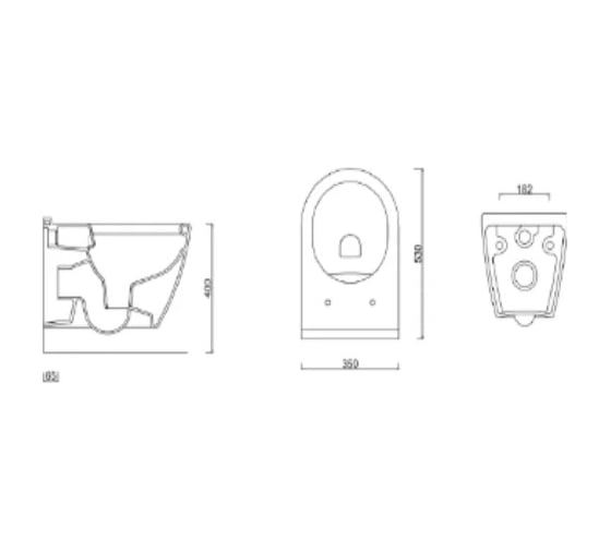 Подвесной унитаз BERGES Toma Rimless 53 см, cидение дюропласт Toma Slim SO 082102