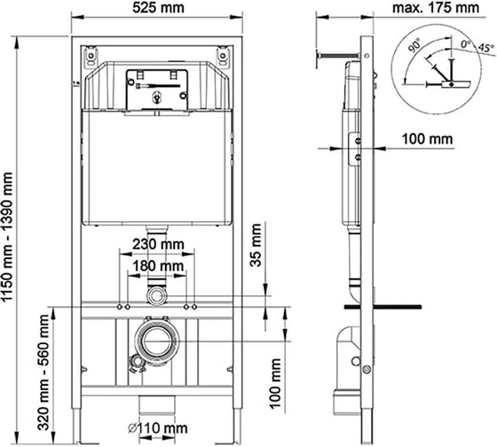Инсталляция для скрытого монтажа унитаза Berges NOVUM кнопка L1 белая 549546 040211