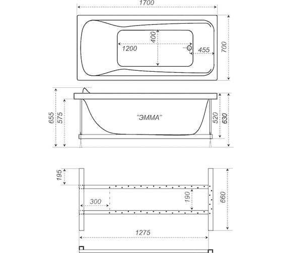 Акриловая ванна Triton Эмма 170 Н0000020136