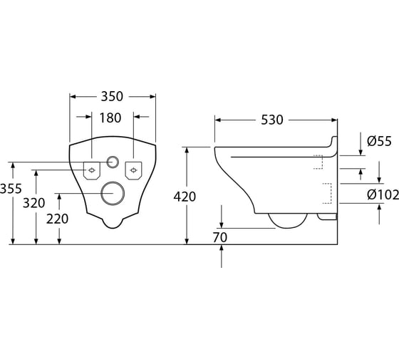 Подвесной унитаз Gustavsberg 8330 Estetic безободковый SC/QR GB1183300R1030
