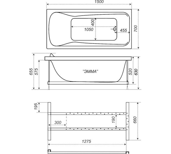 Акриловая ванна Triton Эмма 150 Н0000020135