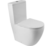 Унитаз-компакт безободковый с быстросъемным сидением с миколифтом BelBagno SFERA-R BB2141CPR/BB902SC