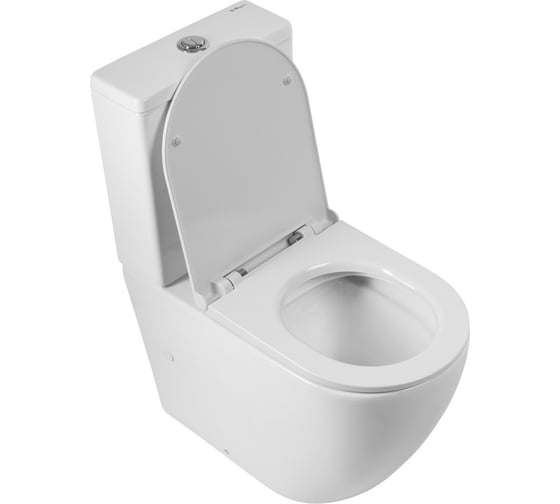 Унитаз-компакт безободковый с быстросъемным сидением с миколифтом BelBagno SFERA-R BB2141CPR/BB902SC