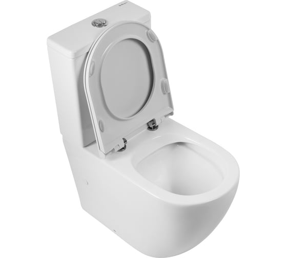Унитаз-компакт безободковый с быстросъемным сидением с миколифтом BelBagno SFERA-R BB2141CPR/BB902SC