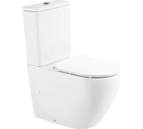 Унитаз-компакт безободковый с быстросъемным сидением с миколифтом BelBagno SFERA-R BB2141CPR/ BB2111SC