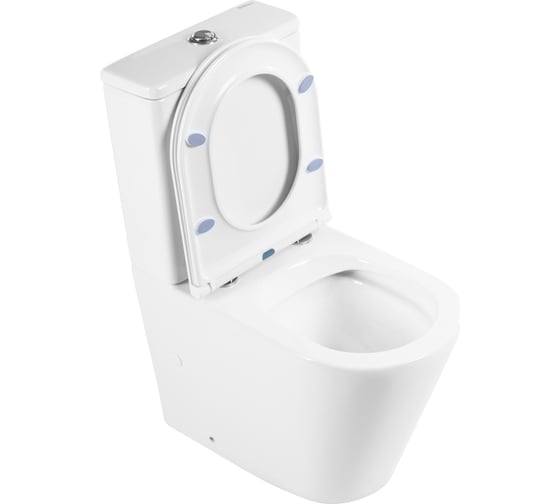 Унитаз-компакт безободковый с быстросъемным сидением с миколифтом BelBagno FLAY-R BB2149CPR/BB870SC