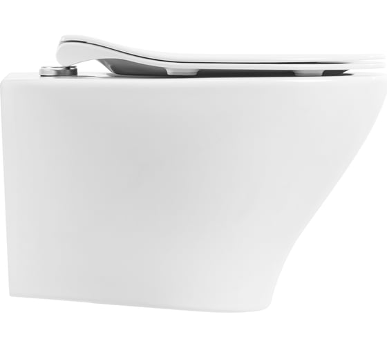 Унитаз подвесной безободковый с быстросъемным сидением с миколифтом BelBagno ACQUA BB340CHR/BB2020SC