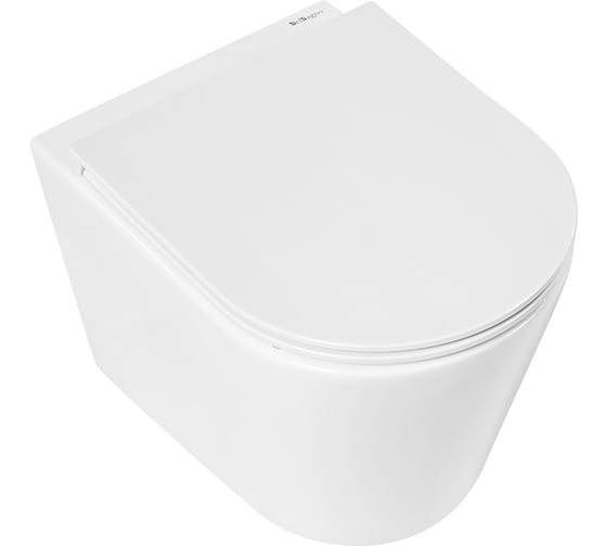 Унитаз подвесной безободковый с быстросъемным сидением с миколифтом BelBagno FLAY-R BB053CHR/BB870SC