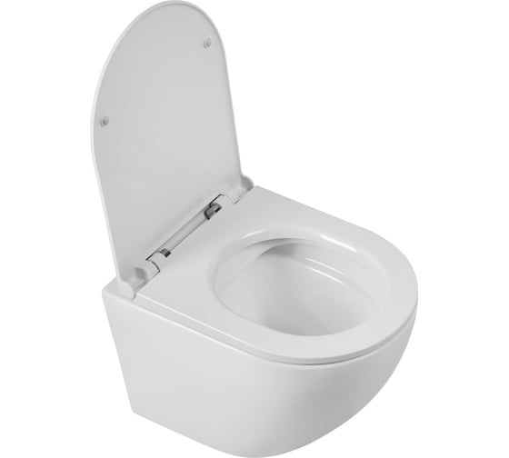 Унитаз подвесной безободковый с быстросъемным сидением с микролифтом BelBagno SFERA-R BB046CHR/BB902SC