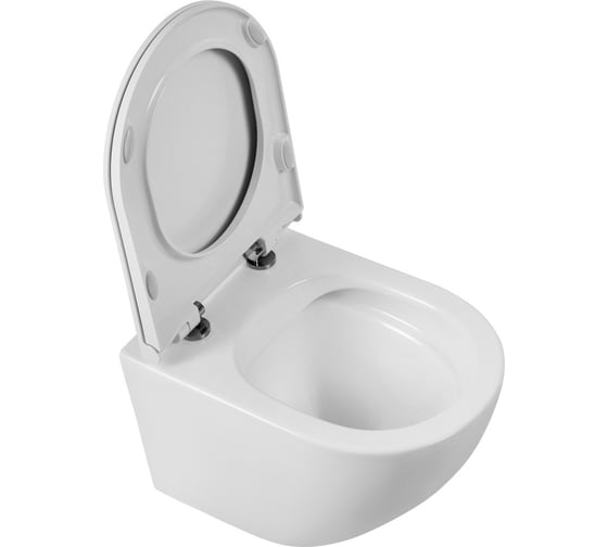 Унитаз подвесной безободковый с быстросъемным сидением с микролифтом BelBagno SFERA-R BB046CHR/BB902SC