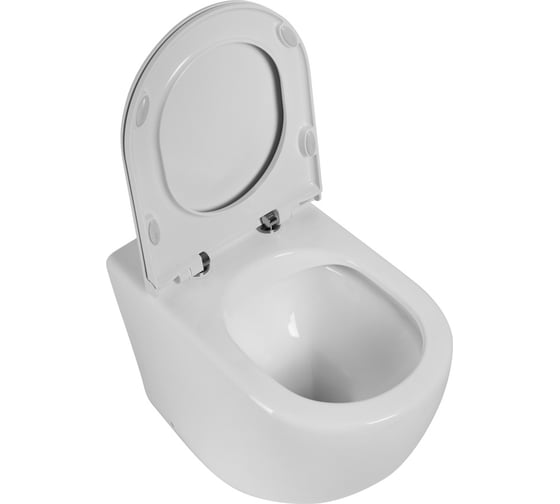 Унитаз приставной безободковый с быстросъемным сидением с микролифтом BelBagno SFERA-R BB2141CBR/BB902SC