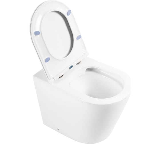 Унитаз приставной безободковый с быстросъемным сидением с микролифтом BelBagno FLAY-R BB1003CBR/BB870SC