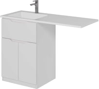 Тумба с раковиной (чаша слева) напольная Dreja VEGA, 60 см,1 ящик, 2 дверцы, белый глянец 99.0450-100120L 99.0450LK