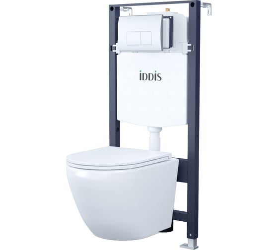 Комплект 3в1 IDDIS подвесной унитаз, инсталляция и клавиша смыва BASBQ01i73