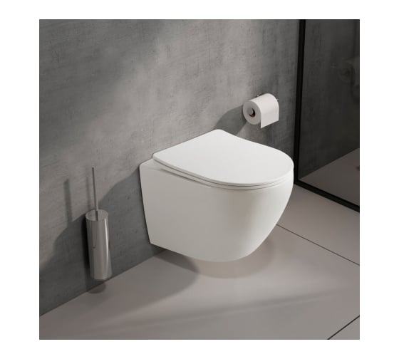 Подвесной унитаз OLIVE'S PLAZA сиденье: дюропласт, цвет: белый PL30116DP