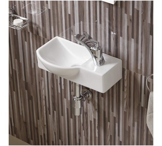 Раковина подвесная Weltwasser WW AISBACH 7940 GL-WT R глянцевая белая, 400x220x120 мм 10000008687