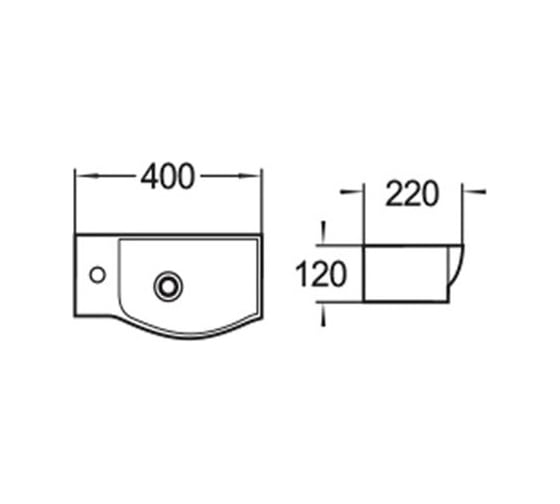 Раковина подвесная Weltwasser WW AISBACH 7940 GL-WT L глянцевая белая, 400x220x120 мм 10000008686