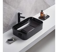 Раковина накладная Weltwasser WW ELBACH 78575-70 MT-BL матовая черная, 705x380x150 мм 10000008705